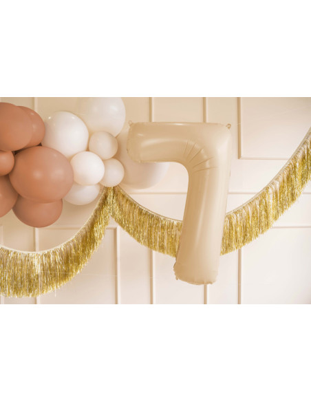 Balon foliowy Cyfra ''7'', 72cm, beż