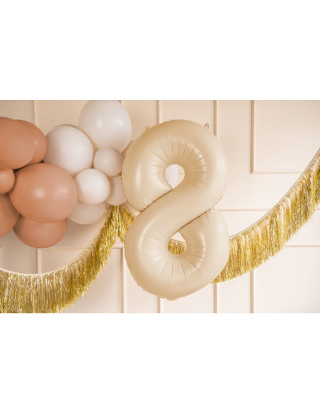 Balon foliowy Cyfra ''8'', 72cm, beż