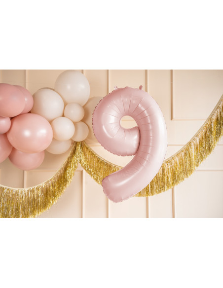 Balon foliowy Cyfra ''9'', 72cm, jasny różowy