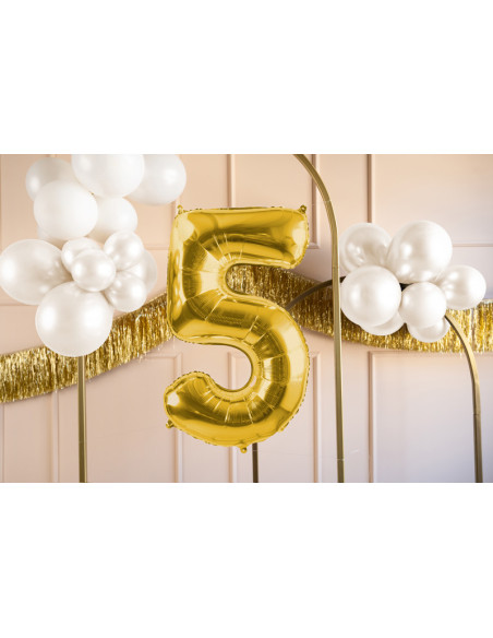 Balon foliowy Cyfra ''5'', 72cm, jasny złoty