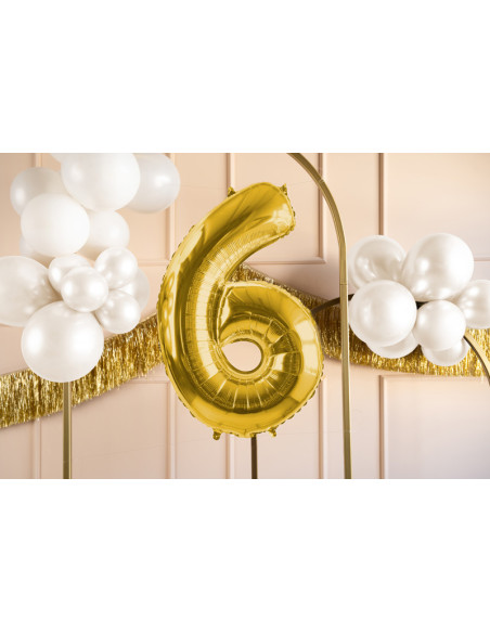 Balon foliowy Cyfra ''6'', 72cm, jasny złoty