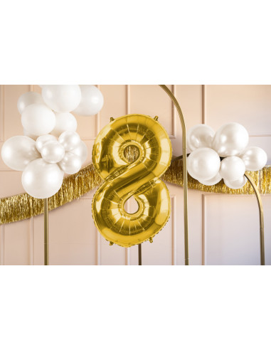 Balon foliowy Cyfra ''8'', 72cm, jasny złoty