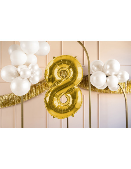Balon foliowy Cyfra ''8'', 72cm, jasny złoty