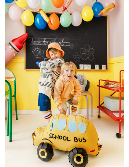 Balon foliowy stojący Autobus, mix, 66x36 cm