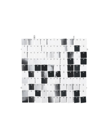 Panel cekinowy, kwadraty, srebrny, 30x30 cm