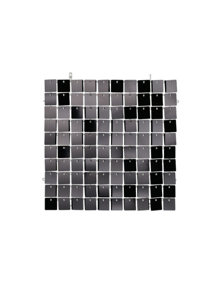 Panel cekinowy, kwadraty, czarny, 30x30 cm