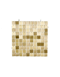 Panel cekinowy, kwadraty, jasny złoty, 30x30 cm