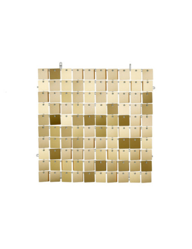 Panel cekinowy, kwadraty, jasny złoty, 30x30 cm