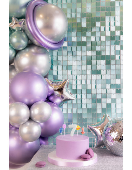 Panel cekinowy, kwadraty, blady turkus, 30x30 cm