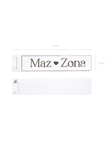 Tablica rejestracyjna Mąż & Żona, złoty, 59 x 11,5 cm