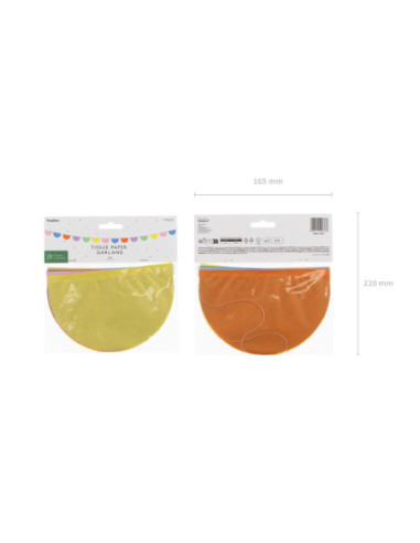 Girlanda bibułowa, mix, 3m