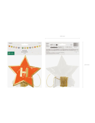 Baner papierowy Happy Birthday, mix, 260x16.5 cm