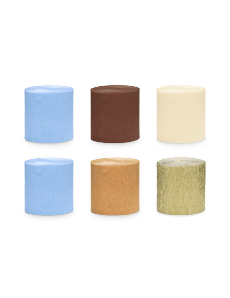 Krepa 5cm/10m, zestaw 6 szt., mix (1 op. / 6 szt.)