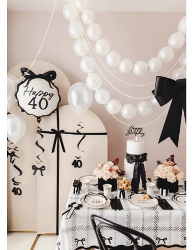 Balony z łącznikiem, 28 cm, Metallic Pure White (1 op. / 20 szt.)