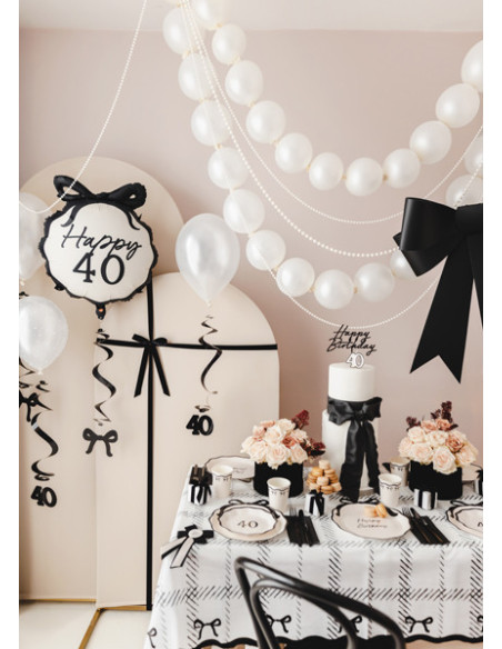Balony z łącznikiem, 28 cm, Metallic Pure White (1 op. / 20 szt.)
