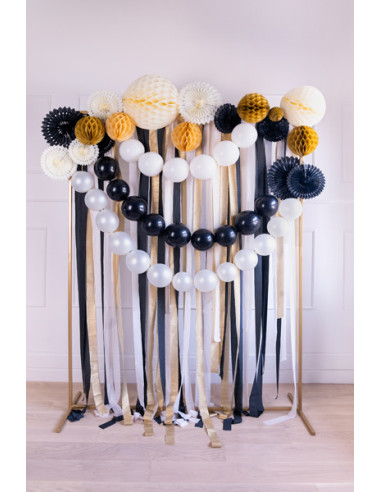 Balony z łącznikiem, 28 cm, Metallic Pure White (1 op. / 20 szt.)