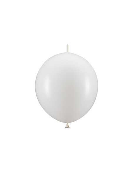 Balony z łącznikiem, 28cm, Pastel Pure White (1 op. / 20 szt.)