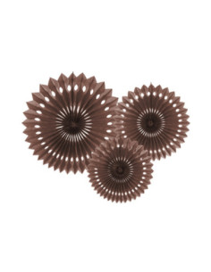 Rozety dekoracyjne, brązowy, 20-30cm (1 op. / 3 szt.)