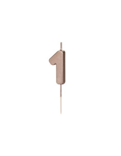 Świeczka urodzinowa Cyferka 1, różowe złoto, 4.5cm