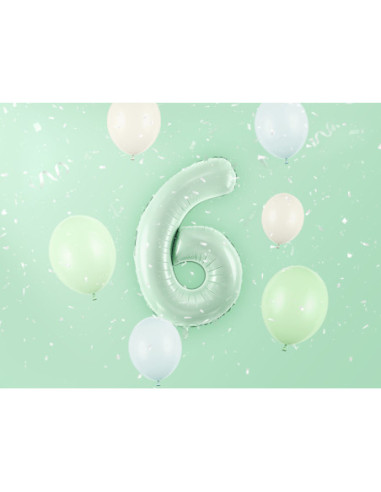 Balon foliowy Cyfra ''6'', 72cm, zieleń