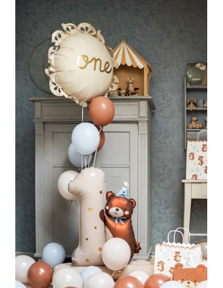 Balon foliowy Cyfra ''1'' z Misiem, 81 x 72 cm