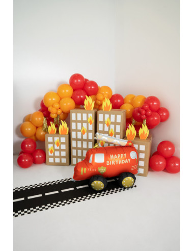 Balon foliowy Wóz strażacki, mix, 67x53 cm