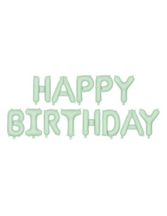 Balon foliowy Happy Birthday, 340x35cm, zieleń