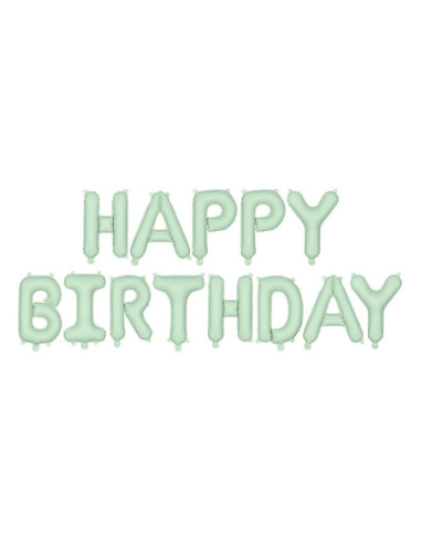 Balon foliowy Happy Birthday, 340x35cm, zieleń