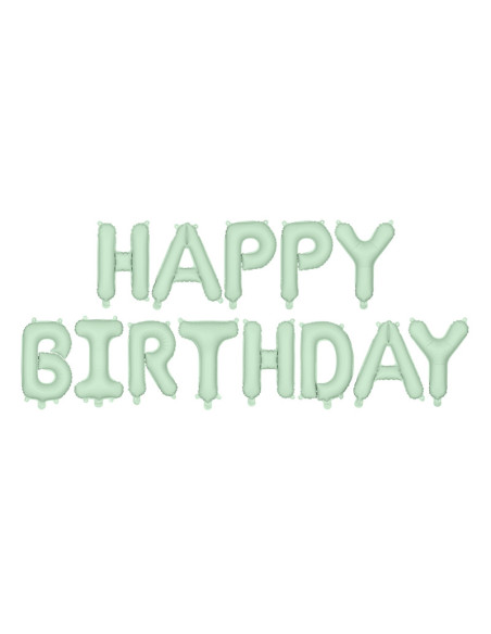 Balon foliowy Happy Birthday, 340x35cm, zieleń
