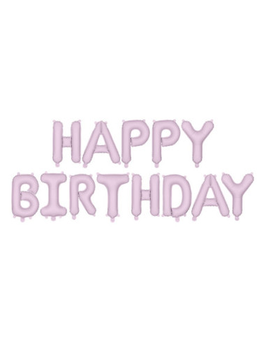 Balon foliowy Happy Birthday, 340x35cm, fiolet