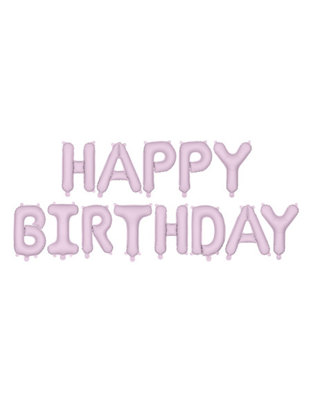 Balon foliowy Happy Birthday, 340x35cm, fiolet