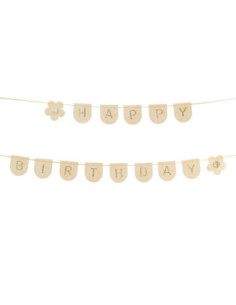 Baner filcowy, Happy Birthday, różowy, 3m