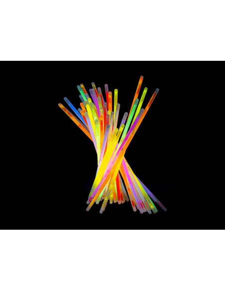 Pałeczki fluorescencyjne, mix kolorów, 20 cm, z łącznikami (1 op. / 100 szt.)