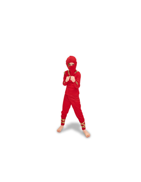 Strój Ninja, czerwony, rozmiar 116-128 cm