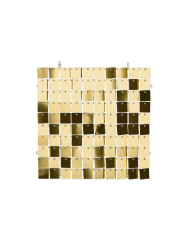 Panel cekinowy, kwadraty, zimny złoty, 30x30 cm