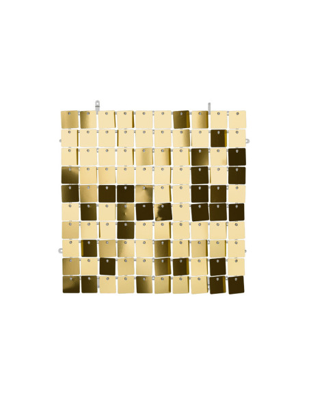 Panel cekinowy, kwadraty, zimny złoty, 30x30 cm