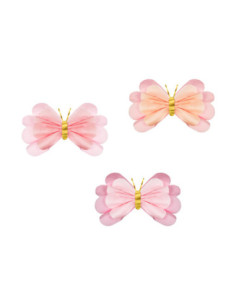 Dekoracje bibułowe Motyle, 50-40 cm, mix (1 op. / 3 szt.)