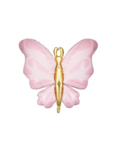 Balon foliowy Motyl, 69x69 cm, róż