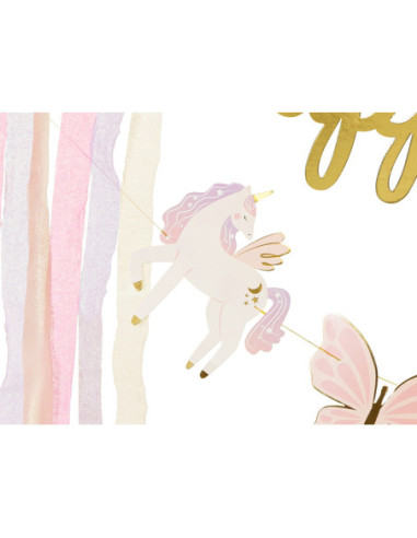 Baner Happy Birthday Jednorożec, 230x17.5 cm, mix