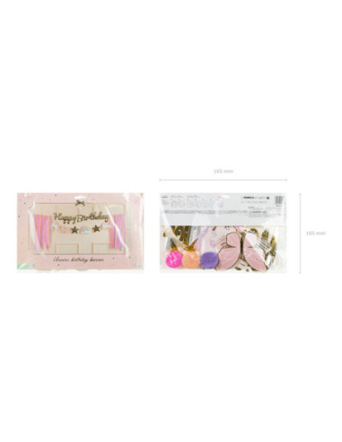 Baner Happy Birthday Jednorożec, 230x17.5 cm, mix