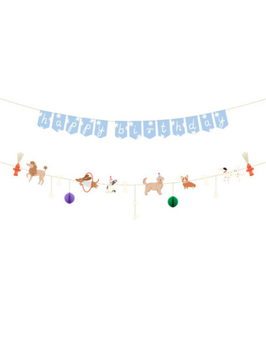 Baner Happy Birthday Pieski, 210 cm, mix