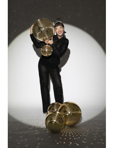 Kula lustrzana disco, szampański złoty, 20 cm