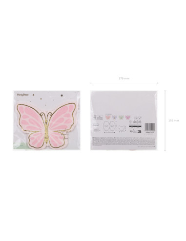 Serwetki Motyl, mix, 16x12 cm (1 op. / 12 szt.)