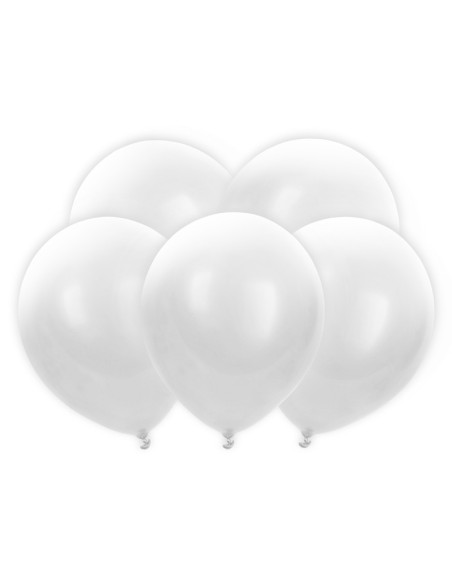 Balony LED 30 cm, biały (1 op. / 5 szt.)