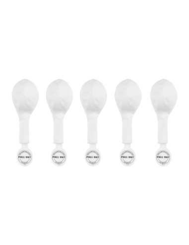 Balony LED 30 cm, biały (1 op. / 5 szt.)