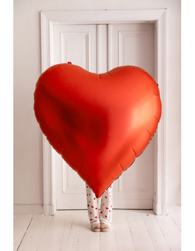 Balon foliowy Serce XXL, 136x129 cm, czerwony