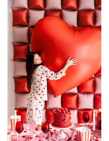 Balon foliowy Serce XXL, 136x129 cm, czerwony