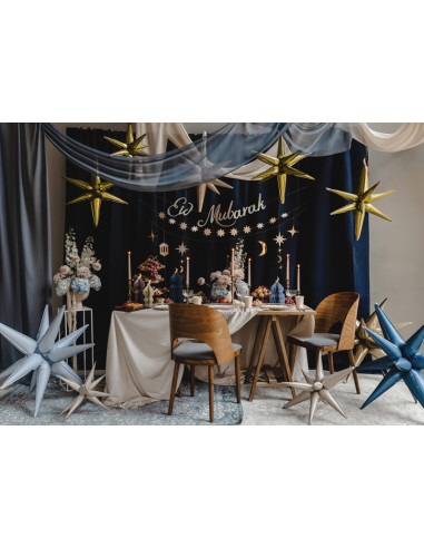Dekoracje papierowe honeycomb Eid Mubarak, mix, 22.5-33.5cm (1 op. / 4 szt.)