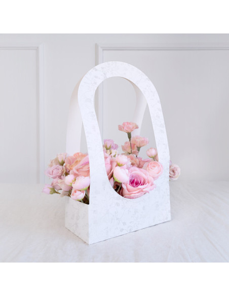 Pudełko na kwiaty flowerbox, 21,6 x 11,7 x 38,5 cm, biały