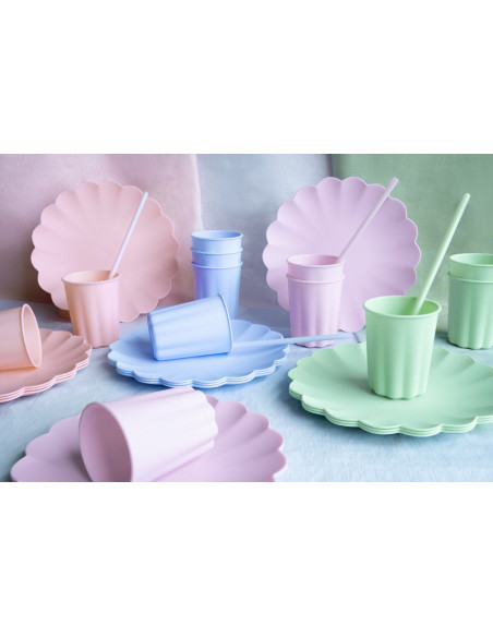 Słomki plastikowe, 23 cm, szałwiowy (1 op. / 12 szt.)